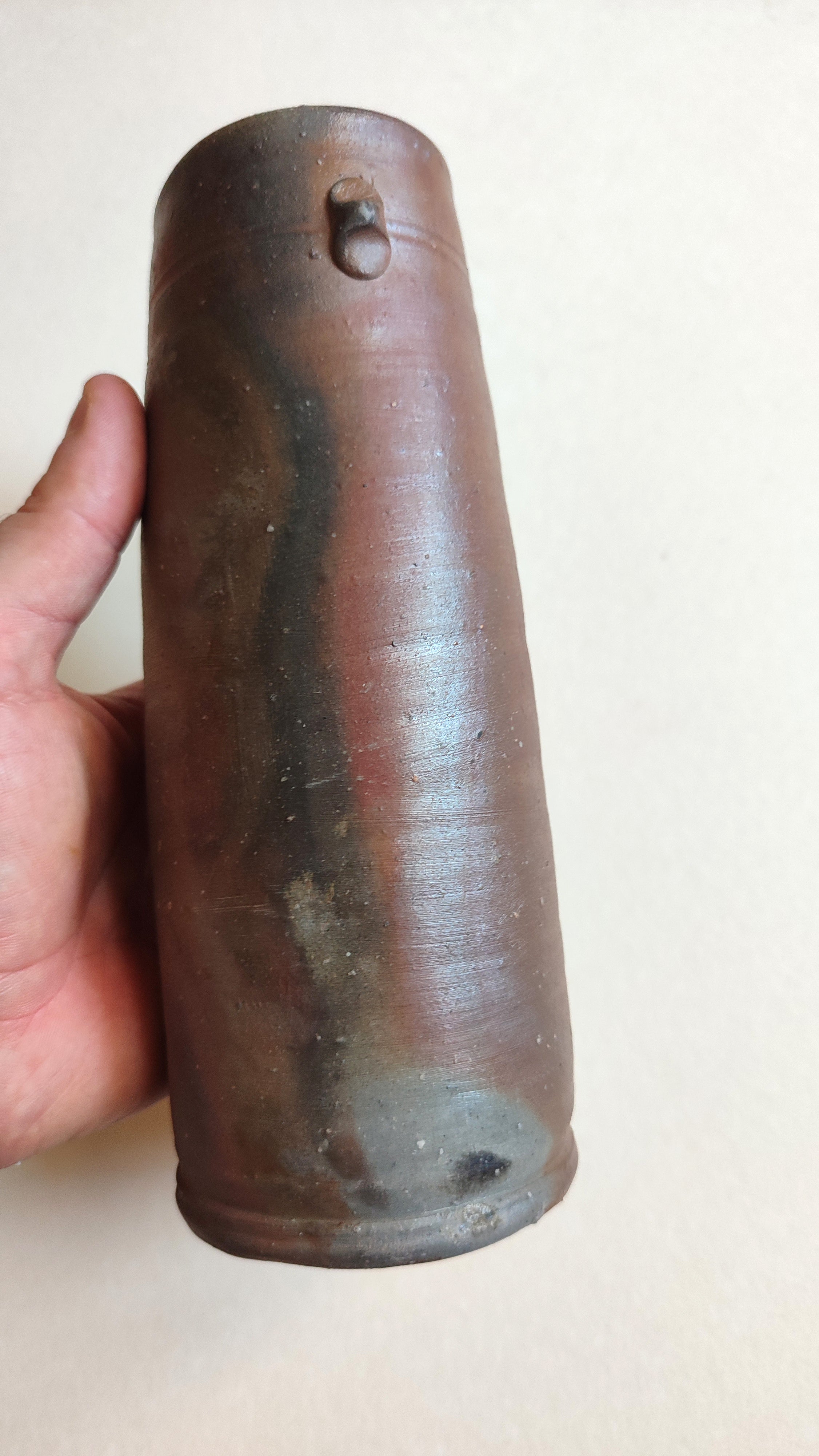Rare vase japonais style "Bizen" 240mm "Toshoen Kimura"-circa 1970
