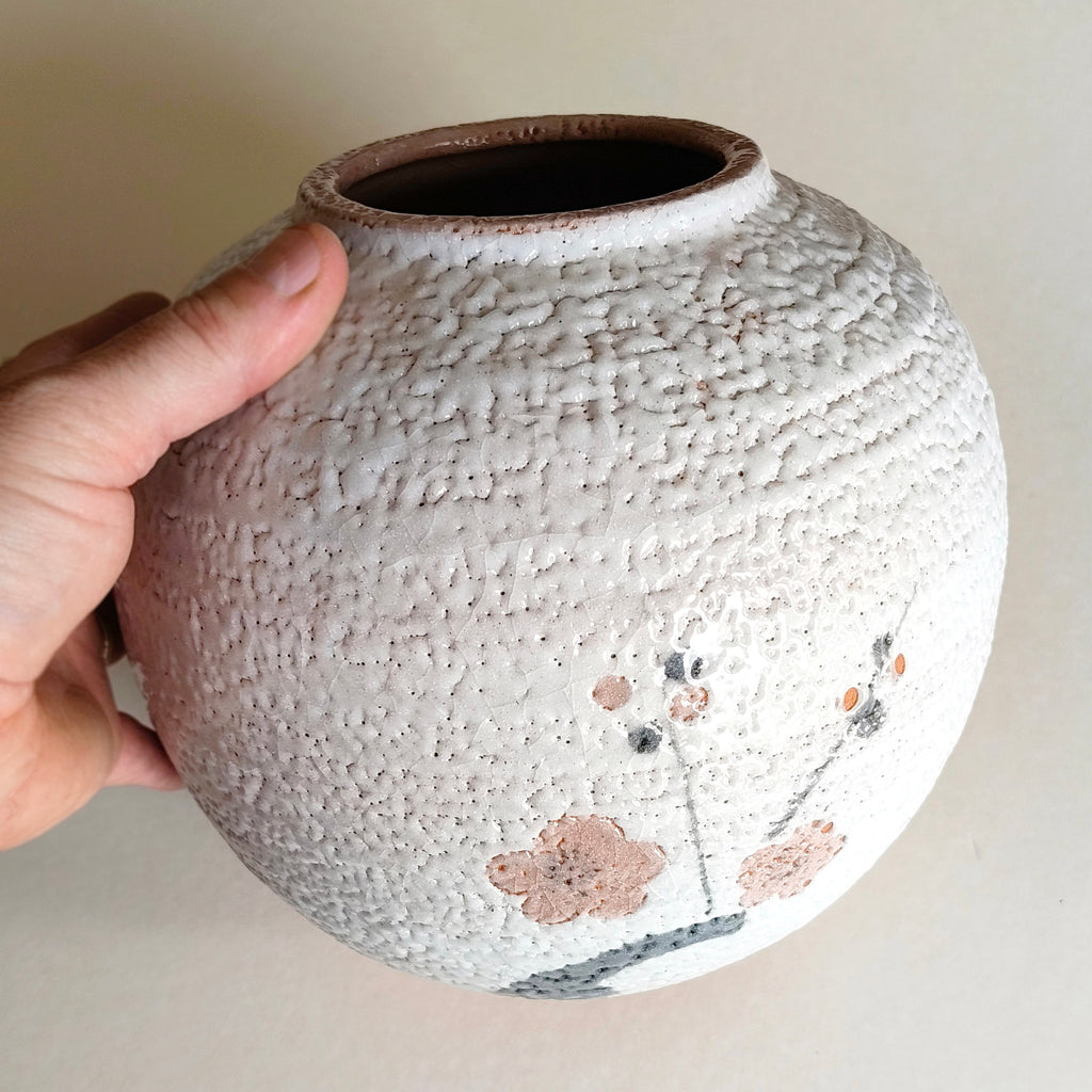 Vase japonais de style "Shino" 195mm "Kosaburo" circa 1970