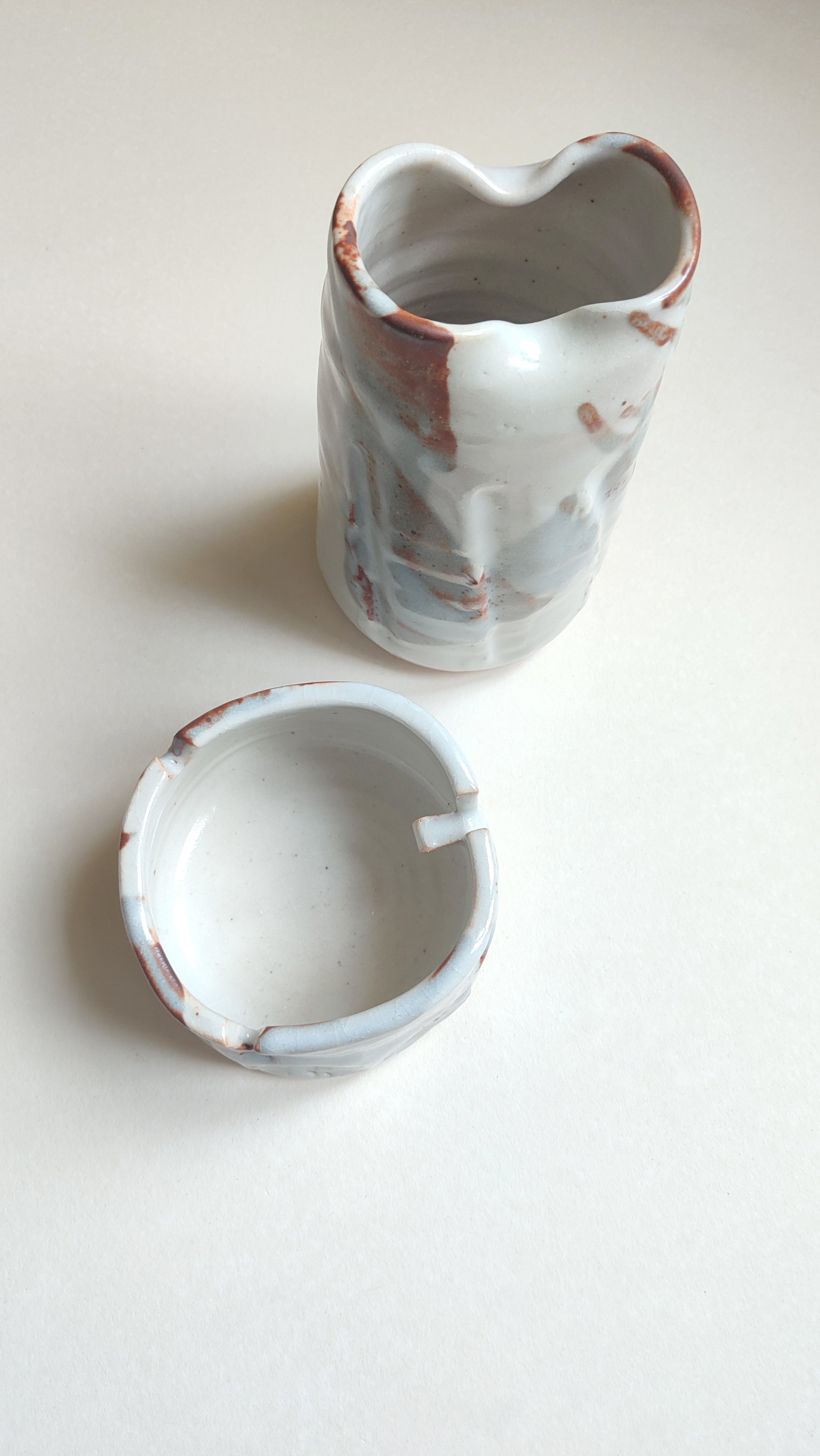 Duo vase et cendrier japonais fabriqué par "Mizuno Teruyama" 210mm