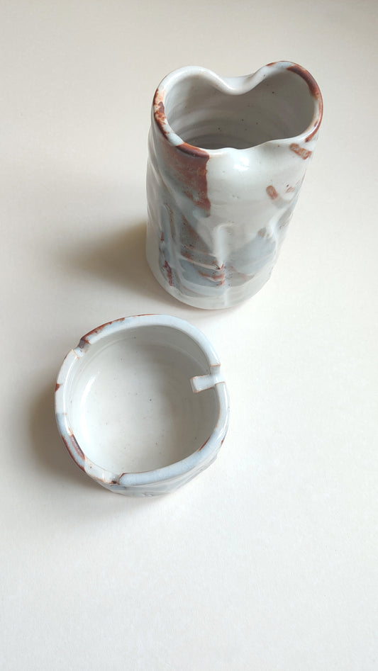 Duo vase et cendrier japonais fabriqué par "Mizuno Teruyama" 210mm