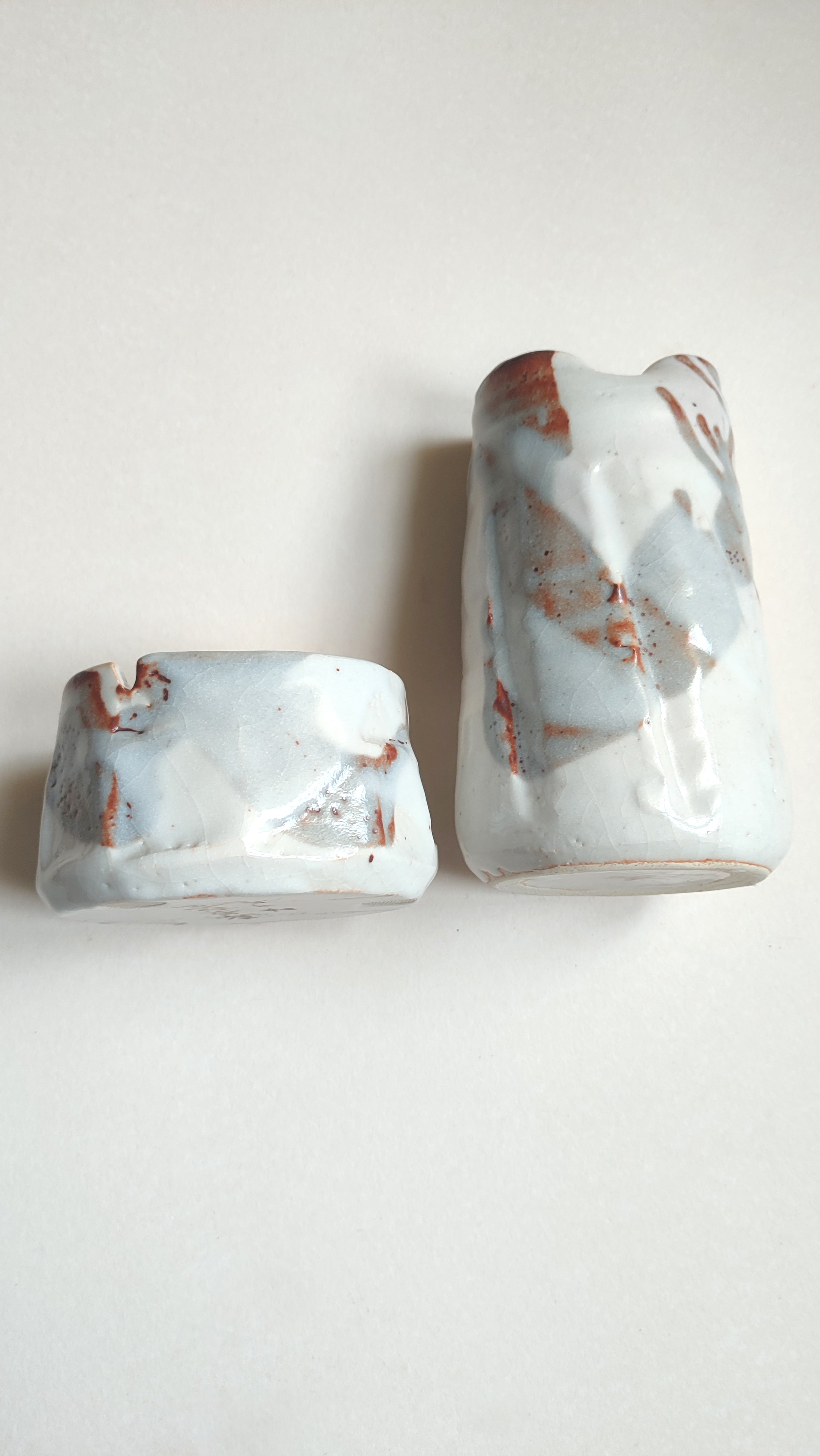 Duo vase et cendrier japonais fabriqué par "Mizuno Teruyama" 210mm